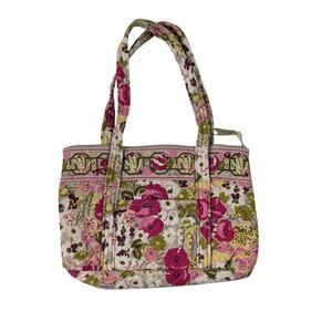 Make Me Blush Vera Bradley Shoulder Bag Floral Quilted Purse Pink Green Flowers
